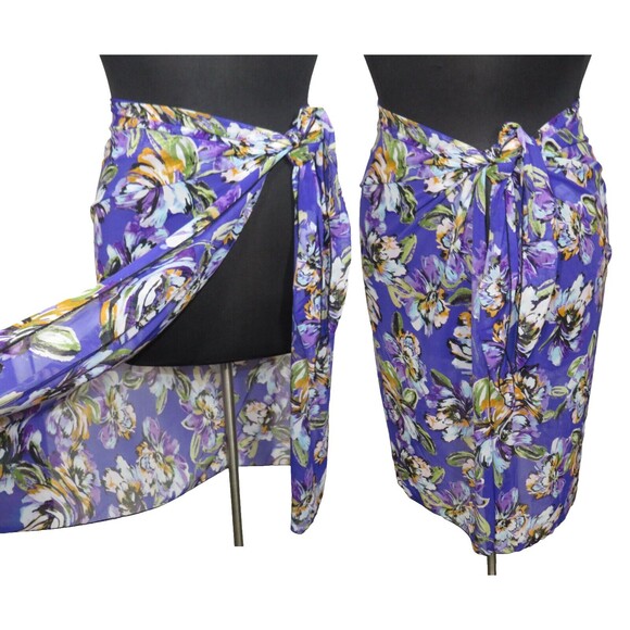 Swimsuits For All Beach Belle Purple Floral Plus Size Sarong - Picture 1 of 8